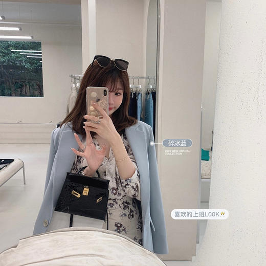 旧金山冷棕/碎冰蓝 金蘑菇菇【黑标线！伦敦美术馆西装】银扣tr斜纹气质炸街休闲外套 商品图0