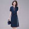 HRFS-WX9769新款时尚优雅气质抽绳收腰显瘦百搭连衣裙 商品缩略图2