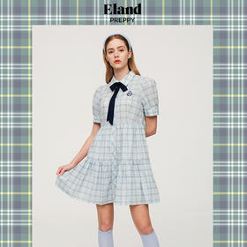 ELAND衣恋街头风格子中长款连衣裙EEOWC25N7B
