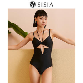sisia星海月夜2022新款泳衣女纯欲风性感遮肚显瘦高级感连体泳衣