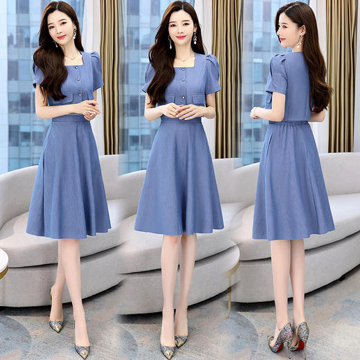 HR  WL81839时尚气质优雅小香风休闲纯色套裙 商品图2