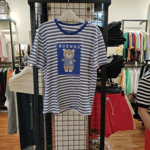 女条纹熊圆领短T8711 商品图0