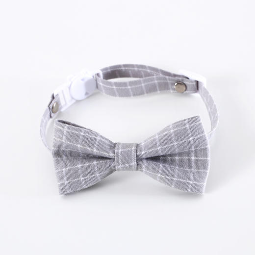 【宠物英伦风格子领结】领带可调节猫咪狗项圈颈圈铃铛配饰 商品图12