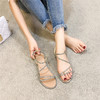 ZHR平底凉鞋女2022夏季新款ins潮时尚水钻一字带休闲软底罗马凉鞋 商品缩略图3