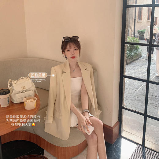 旧金山冷棕/碎冰蓝 金蘑菇菇【黑标线！伦敦美术馆西装】银扣tr斜纹气质炸街休闲外套 商品图4