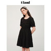 ELAND衣恋简约风褶皱设计中长款短袖连衣裙EEOWC25N4M 商品缩略图3