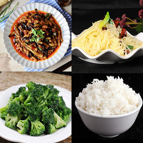 酱爆茄子+土豆丝+西蓝花+米饭 商品图0