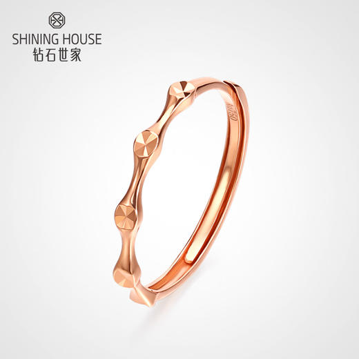 【时尚K金】钻石世家18K金新品时尚素金女戒（约1.16±0.1克） 商品图1