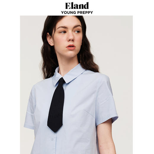 ELAND衣恋褶皱设计衬衣型连衣裙EEOWC25H1C 商品图3