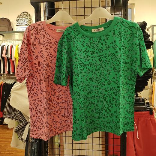 女5号乱字母短T6190 商品图0