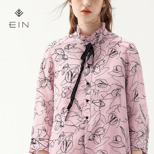 EIN言学院风蝴蝶结衬衫式连衣裙ED0403121 商品图0