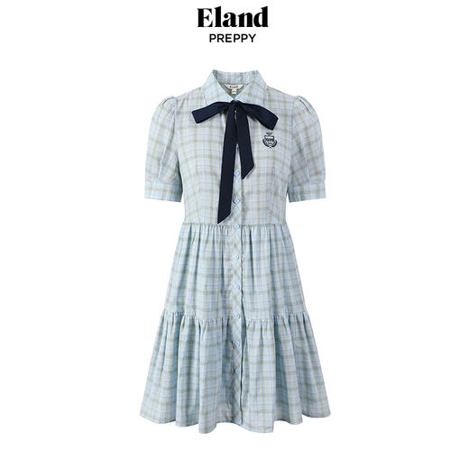 ELAND衣恋街头风格子中长款连衣裙EEOWC25N7B 商品图4