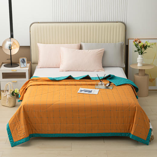 新疆棉被夏凉被  里外纯棉约3.4斤 活性印染不掉色  不结团 不跑偏棉 不空边 商品图0