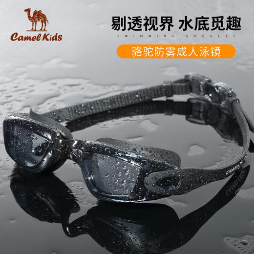 骆驼泳镜男女通用成人游泳装备防雾疏水高清专业训练潜水大框眼镜 Y0S3UW601 商品图0
