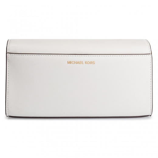 MICHAEL KORS 迈克 科尔斯 MK 女士 BELLAMIE系列 纯牛皮金属字母徽标手拿单肩斜挎包 白色 30H8GI0C3L WHITE 商品图1