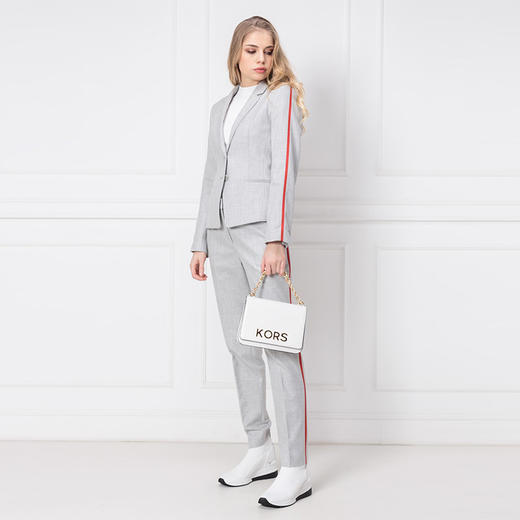 MICHAEL KORS 迈克 科尔斯 女士金属字母皮质斜挎单肩手提包 白色 30H8GOXL7L WHITE 商品图3