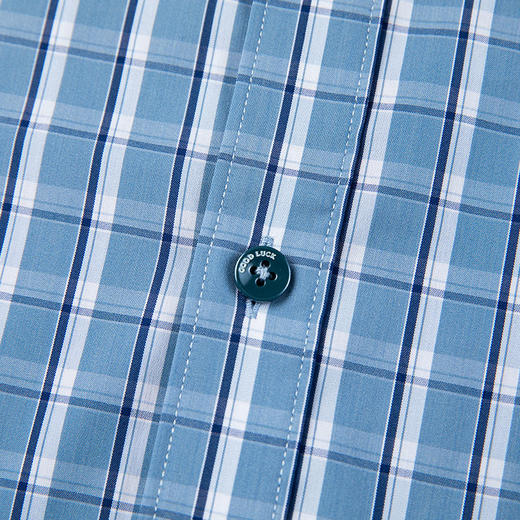 GOOD LUCK/德鲨竹纤维混纺抗菌吸湿格纹短袖衬衫LY21421-832 商品图5