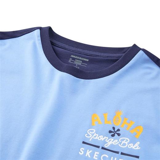 小斯凯奇【海绵宝宝联名】男大童短袖夏季新款插肩袖儿童宽松T恤L222B037 商品图3