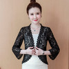 时尚百搭，蕾丝衫外套旗袍伴侣重工钉珠镂空罩衫KQL-3575 商品缩略图0