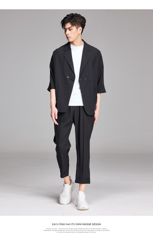 PINLI品立夏季新款纯色凉感修身休闲长裤男士薄款B222117068 商品图4