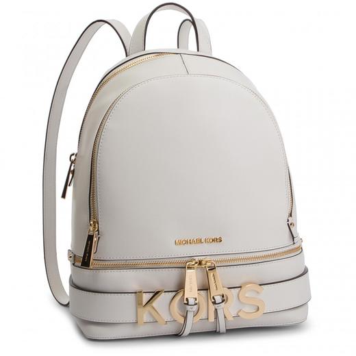 MICHAEL KORS 迈克 科尔斯 MK 女士皮革金属字母徽标双肩包 白色 30H8GEZB8L OPTIC WHITE 商品图0