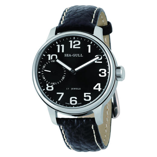 海鸥大表盘皮带薄型手动机械腕表m222s