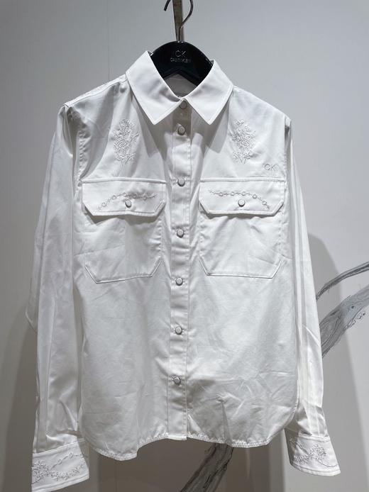 ck Calvin Klein 女士刺绣尖领衬衫 商品图0