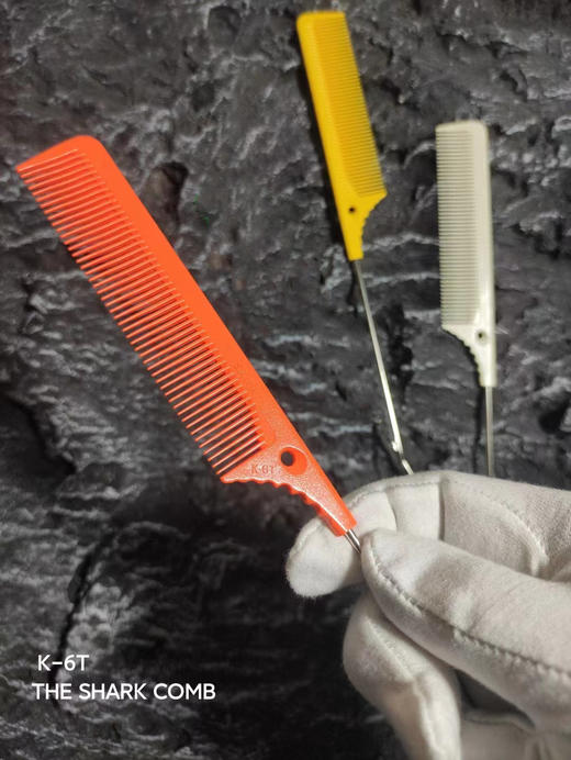 SA.KA硅胶梳K-6T   橙色 黄色 白色 裁发梳 挑梳 梳子 商品图1