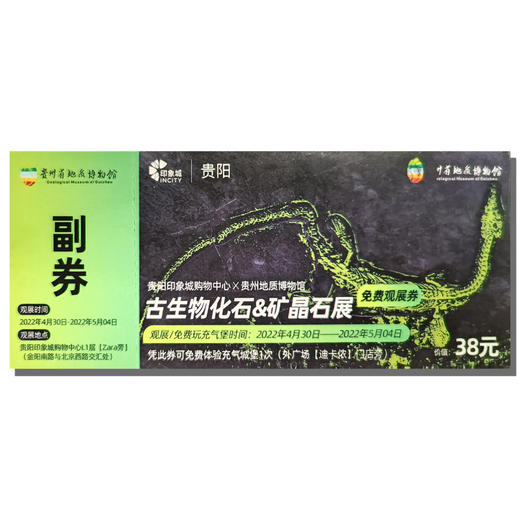印象城“古生物化石&矿晶石展”观展券 商品图0