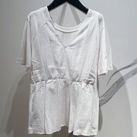 ck Calvin Klein 女士V领收腰短袖