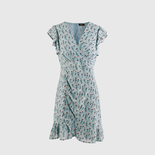 下摆荷叶装饰连衣裙 商品图0