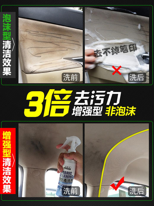 【顶棚专用清洗剂】汽车内饰顶棚清洗剂用品室内车顶织物绒布座椅去污清洁剂 商品图0
