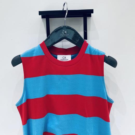 ck Calvin Klein 女士撞色条纹不规则背心长裙 商品图1
