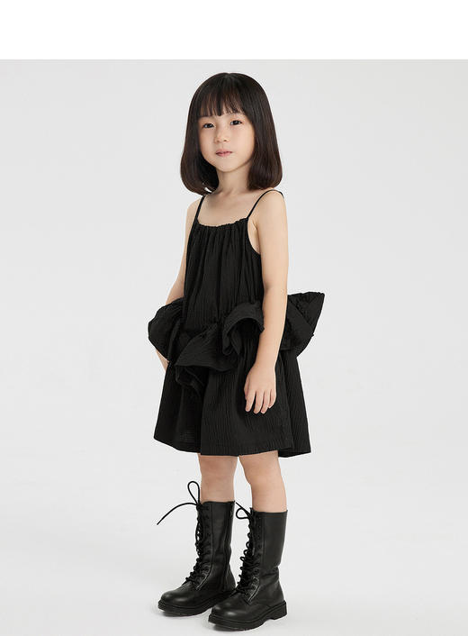 江南布衣童  22年夏装新款女童双层荷叶边设计连衣裙  1M5F00450 商品图7