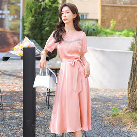 HRFS-WH87899时尚通勤新款女装法式优雅气质裙子