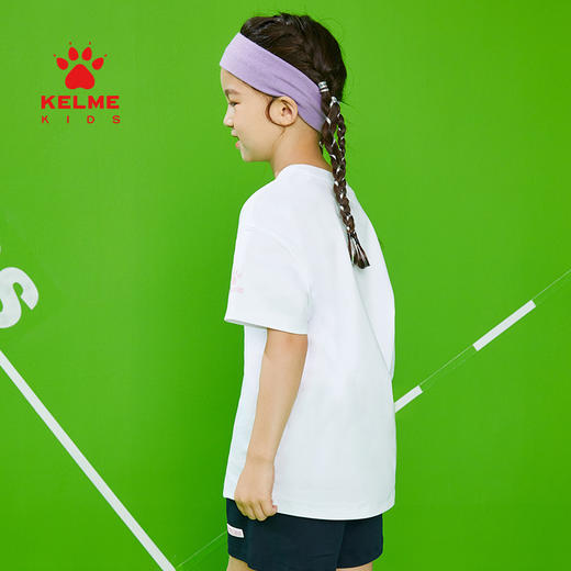 KIDS  卡尔美童装女童纯棉短袖夏季新款时尚纯色休闲T恤 商品图4