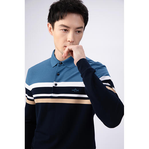 GOOD LUCK/德鲨弹力棉质混纺海洋风条纹长袖T恤LY22107-834 商品图2
