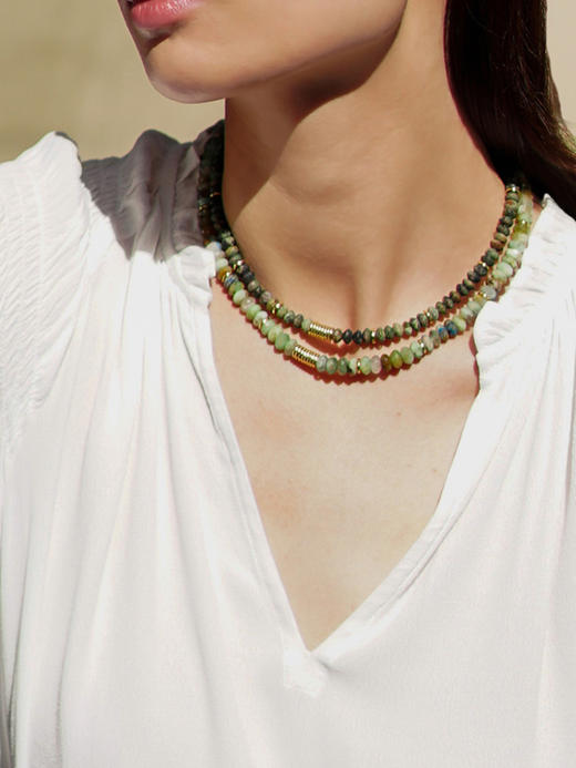 CAPSULE | Wild Necklace Chrysocolla [ 硅孔雀石项链 棕绿 ] 商品图3