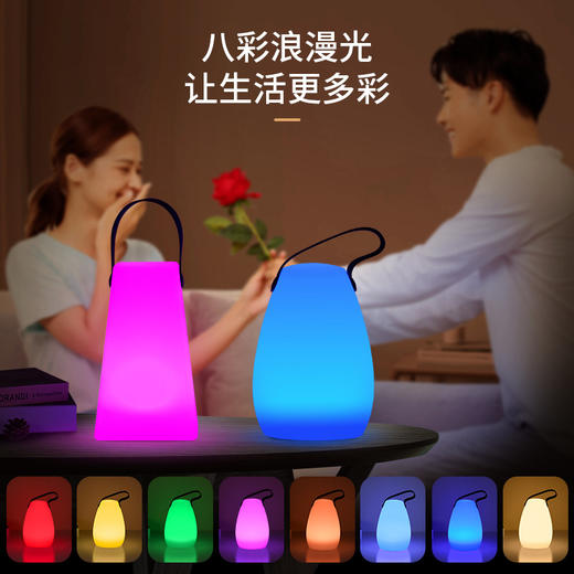 新款卧室床头小台灯简约ins温馨氛围usb遥控开关手提小夜灯 商品图4