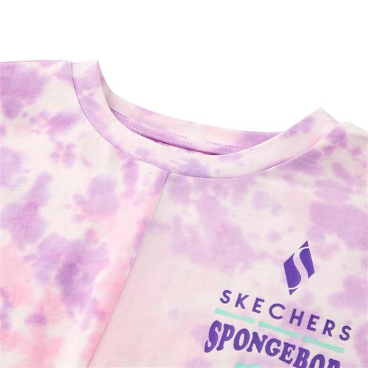 小斯凯奇【海绵宝宝联名】儿童短袖夏新款纯棉女童扎染T恤L222G057 商品图5