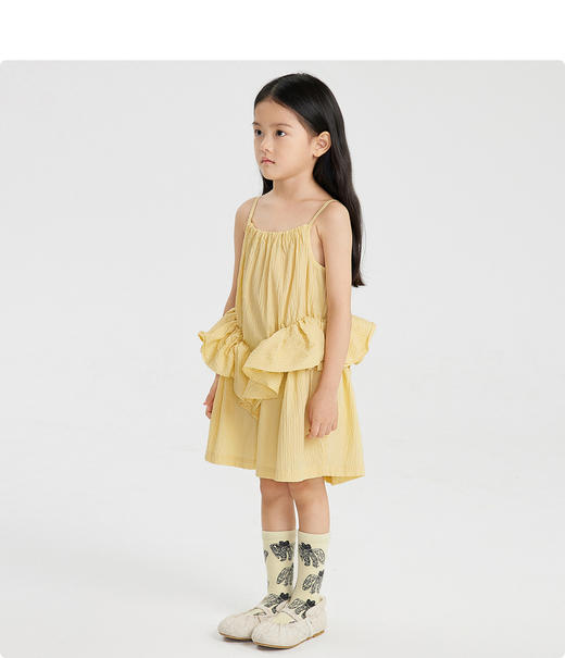 江南布衣童  22年夏装新款女童双层荷叶边设计连衣裙  1M5F00450 商品图3