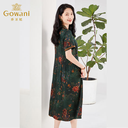 【碧水牡丹】【香云纱】乔万尼真丝连衣裙新款19mm珍珠缎EF2E393 商品图3