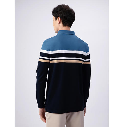 GOOD LUCK/德鲨弹力棉质混纺海洋风条纹长袖T恤LY22107-834 商品图4