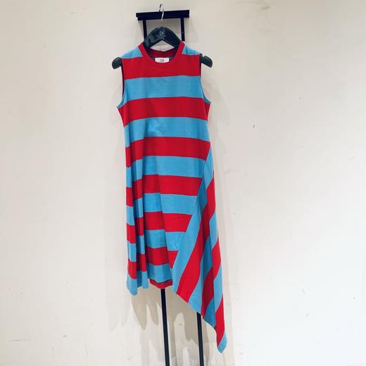 ck Calvin Klein 女士撞色条纹不规则背心长裙 商品图0