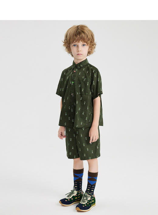 江南布衣童   22年新款儿童神奇动植物图案衬衣  1M5252110 商品图5