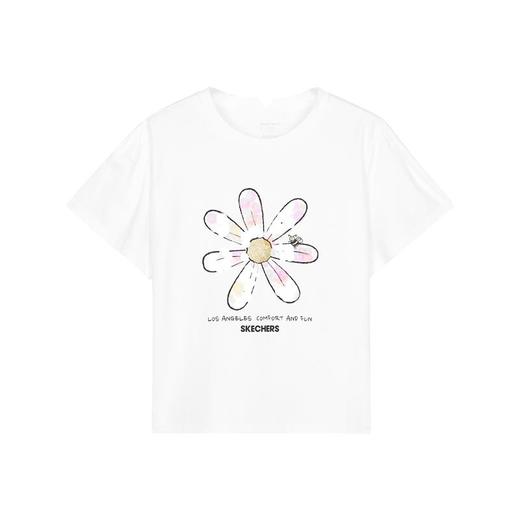 小斯凯奇童装2022夏季新款中大童花朵上衣女童针织短袖T恤L222G022 商品图4