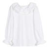 mettekids女童打底衫2022春秋新款儿童T桖荷叶边可爱白色女孩上衣 商品缩略图7