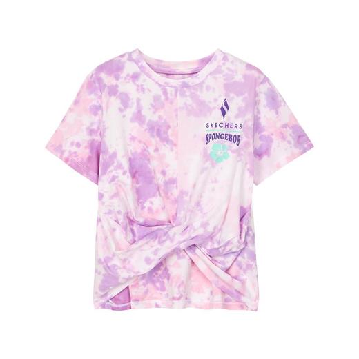 小斯凯奇【海绵宝宝联名】儿童短袖夏新款纯棉女童扎染T恤L222G057 商品图3