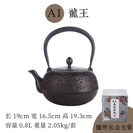 日本进口南部铁器龙王手工铸铁壶0.8L 商品图1