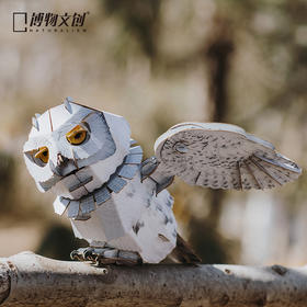 博物文创 博物x梦巴格原创STEAM TOY 雪鸮+南非犰狳蜥纸模套装